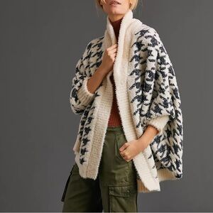Maeve Black and Cream Knit Cardigan